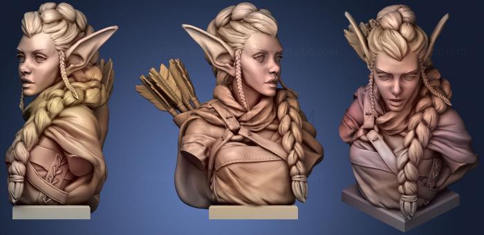 3D model Elf Archer Bust (STL)